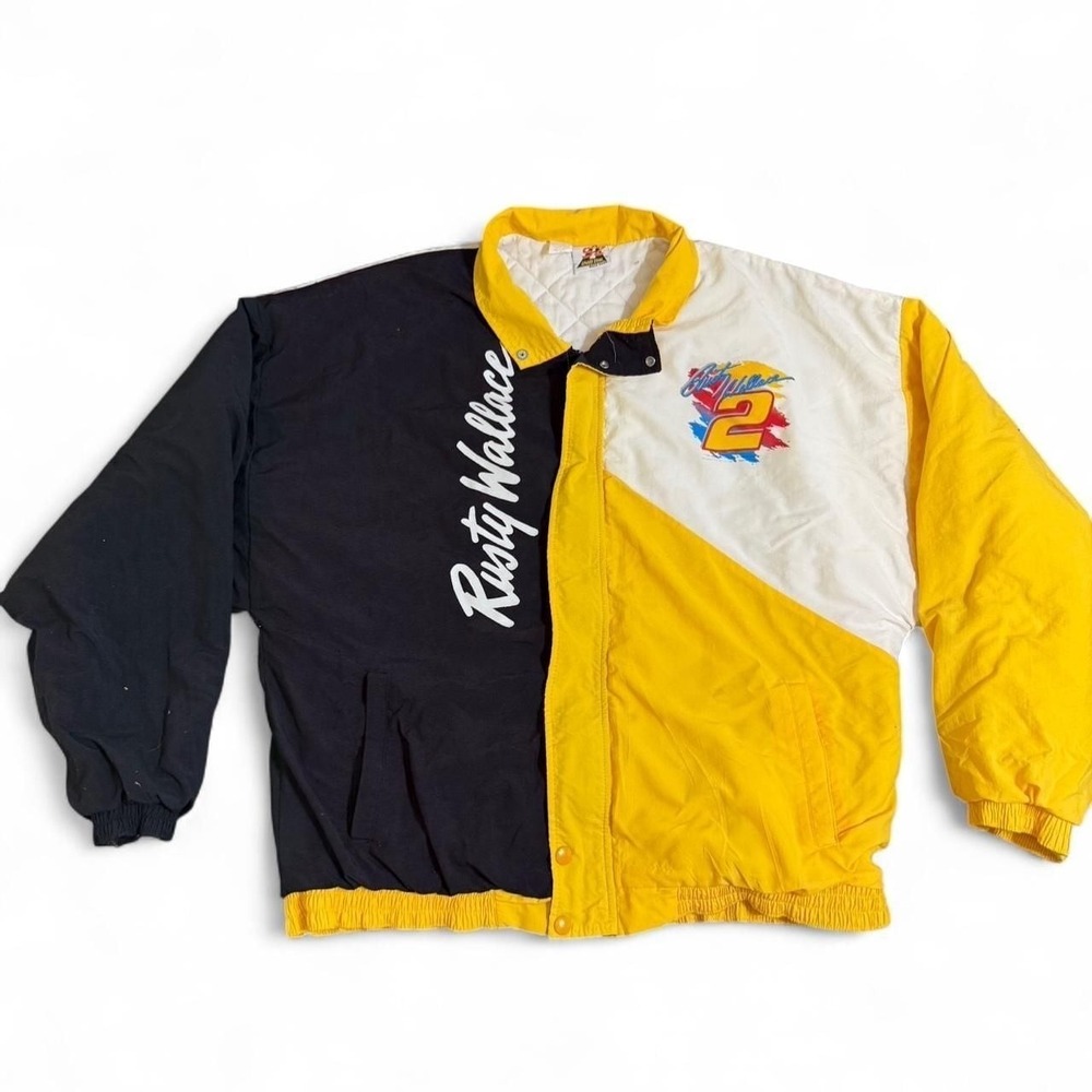 Vintage Rusty Wallace‎ #2 NASCAR Racing Jacket, Speed Zone, Size Large — Made i